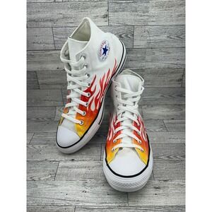 Converse Chuck Taylor All Star High Top Flame Print‎ Sneakers White M10 W12